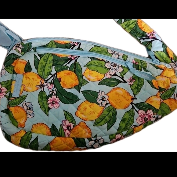 Vera Bradley Blue And Yellow Lighten Up Essentials Lemon Grove Sling Bag - Picture 5 of 11